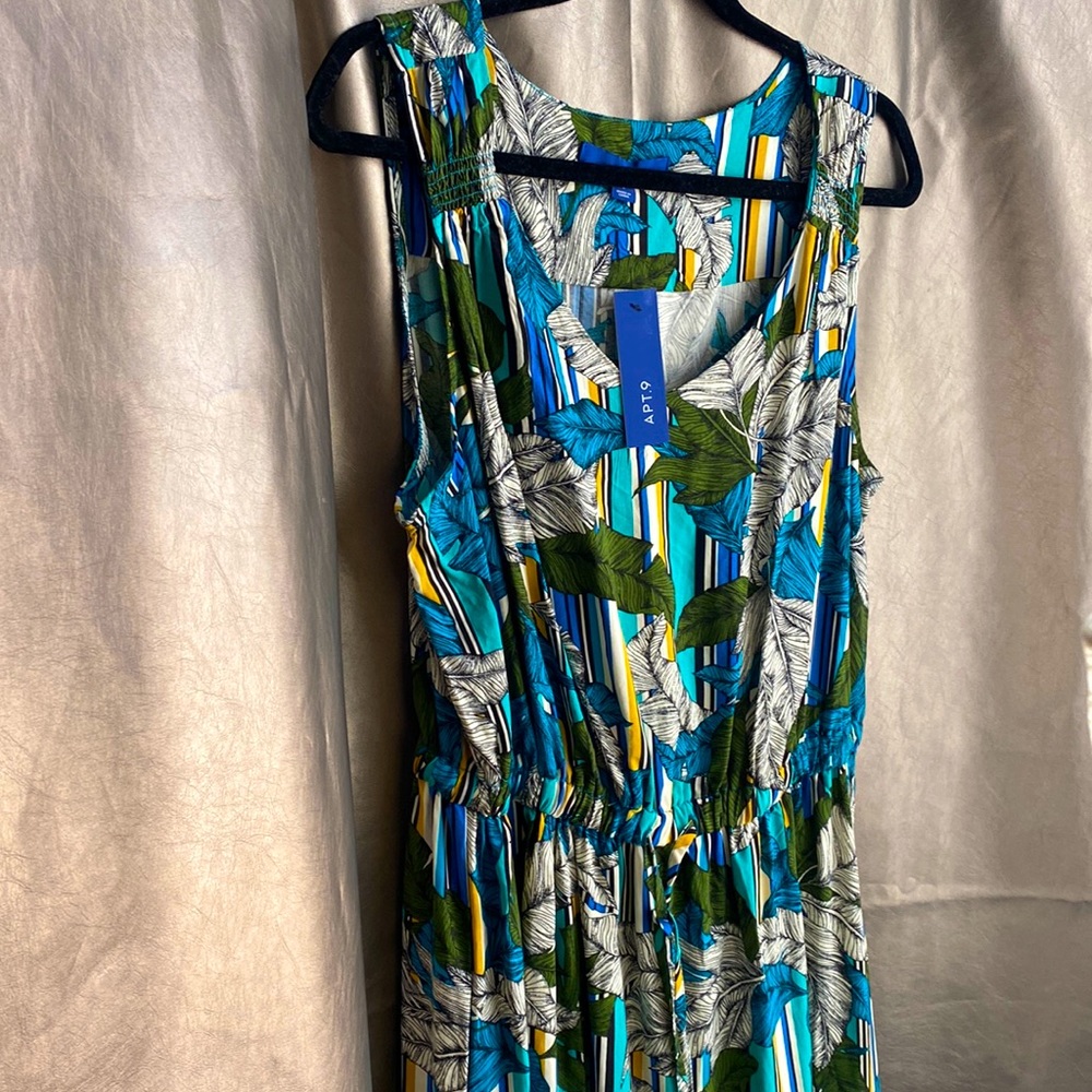 Apt 9 Sleeveless Long Tropical Summer Dress sz L